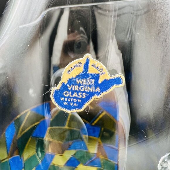 Vtg MCM West Virginia Glass Cocktail Set 22K Gold Mosaic 7 pc 50 oz Pitcher - Picture 12 of 16